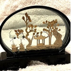 Beautiful Round Cork Gift Cranes / Pagoda Vintage